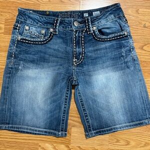 Miss Me Dark Blue Denim Bermudas